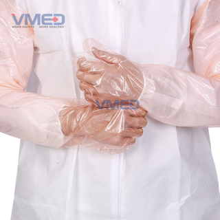 Disposable Pink PE Long Sleeve Gloves